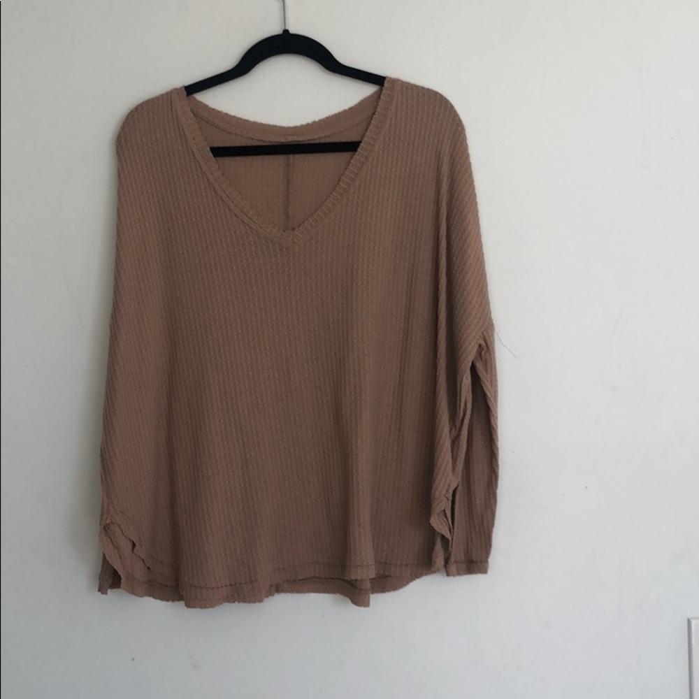 Brown Thermal V-Neck